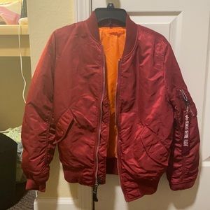 Deep Red Bomber Jacket